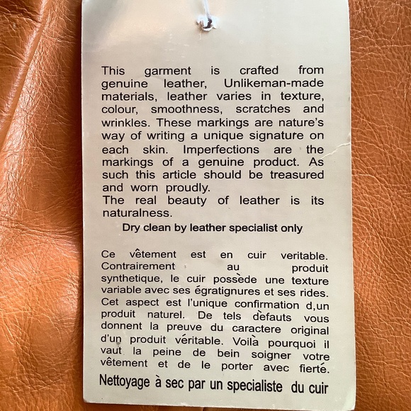 Vintage Eau De Cuir Unique Orange Leathe Jacket - Picture 10 of 12